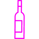 Icono de una botella de agua de color magenta, representando la hidratación y el bienestar. Ideal para ilustrar temas de salud y ejercicio.